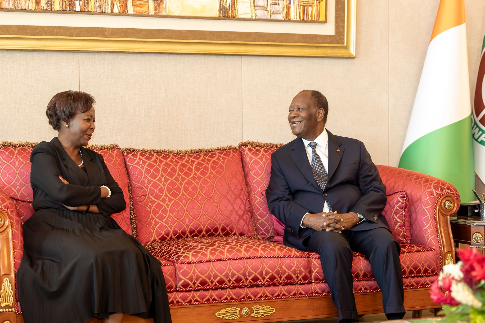 Alassane Ouattara, a échangé avec la Secrétaire Générale de la Francophonie, Louise Mushikiwabo OIF